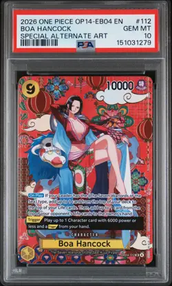 2026 ONE PIECE THE AZURE SEA'S SEVEN SPECIAL ALT ART #112 BOA HANCOCK PSA 10 - Image 1