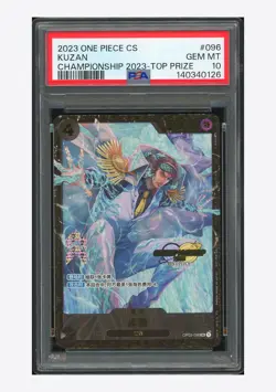 One Piece PSA10 Kuzan SR Promo 2023 OP02-096 Championship 2023 Top Prize Chinese - Image 1