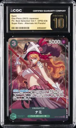 2023 ONE PIECE JPN PC BEST SELECTION VOL.1 ALT ART OP02-036 NAMI CGC 10 PRISTINE - Image 1
