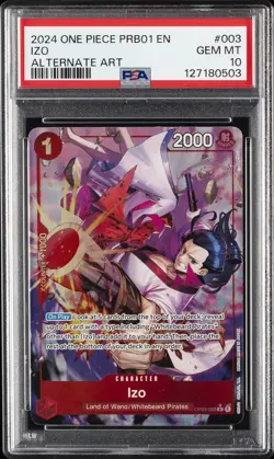 2024 ONE PIECE PRB01-PREMIUM BOOSTER THE BEST ALTERNATE ART #003 IZO PSA 10 - Image 1