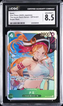 2025 ONE PIECE JPN THE AZURE SEA'S SEVEN, SUPER RARE #OP14-031 NAMI CGC 8.5 - Image 1