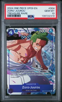 2024 ONE PIECE OP09-EMPERORS IN THE NEW WORLD TREASURE RARE ZORO-JUUROU PSA 10 - Image 1