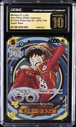 2024 ONE PIECE JPN PC:ONE PIECE DAY'24 #OP07-109 MONKEY D. LUFFY CGC 10 PRISTINE - Image 1