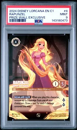 2024 DISNEY LORCANA EN C1-CHALLENGE PROMO PRIZE WALL EXCLUSIVE #4 RAPUNZEL PSA 9 - Image 1
