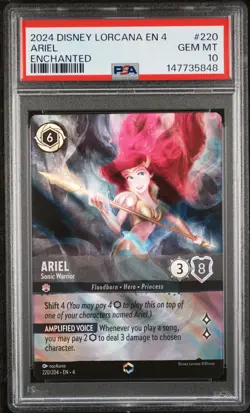 2024 DISNEY LORCANA EN 4-URSULA'S RETURN ENCHANTED ARIEL - SONIC WARRIOR PSA 10 - Image 1