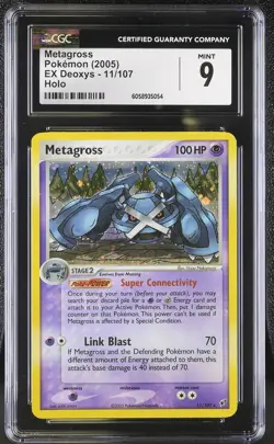 CGC 9 MINT Metagross 2005 EX Deoxys 11/107 Holo Pokemon Card - Image 1