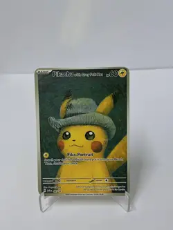 Pikachu with Grey Felt Hat HP60 Metal Pokemon Card-Collectible Gift Display - Image 1