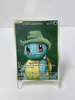 Squirtle With Grey Felt Hat HP190 Pokemon Metal Card-Collectible Gift Display - Image 1
