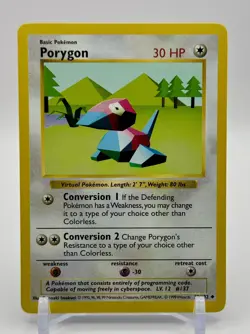 Porygon Base Set Shadowless Vintage Pokemon Card 39/102 - Image 1