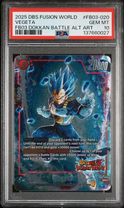 2025 DRAGON BALL SUPER CARD GAME FUSION WORLD NEW ADVENTURE VEGETA PSA 10 - Image 1