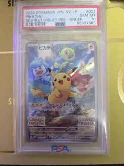 PSA 10 Pikachu 001/SV-P Promo Pre-Order Scarlet & Violet Pokemon Card Japanese - Image 1