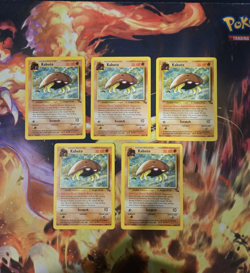 Kabuto Pokemon Card Lot - Fossil Set - Mixed Condition - 5 Cards - 90s - Image 1