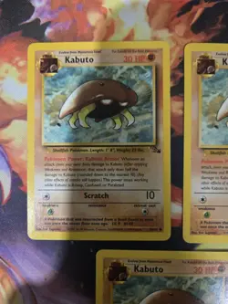 Kabuto Pokemon Card Lot - Fossil Set - Mixed Condition - 5 Cards - 90s - Image 2