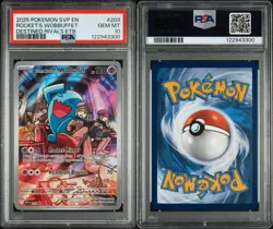 2025 Team Rocket's Wobbuffet 203 Pokemon Destined Rivals Promo Card PSA 10 - Image 1