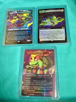 Magic: The Gathering TMNT 3 Card Lot Mondo Gecko, Raphael, The Ooze (FOIL) - Image 1