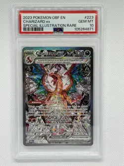 Pokemon Obsidian Flames Charizard EX TCG Card OBF en 223/197 Full Art PSA 10 - Image 1