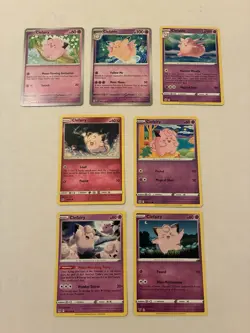 Lot Of 7 Clefairy And Clefable Pokemon Cards - Image 1