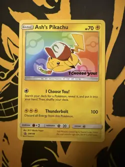 Pokemon Ash's Pikachu SM108 Promo Basic SM 2017 Regular Card - Image 1
