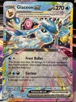 Pokemon TCG Glaceon EX Prismatic Evolutions Double Rare Holo Card 026/131 SV - Image 1