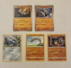 Lot Of 5 Onix and Steelix Pokemon Cards - Image 1