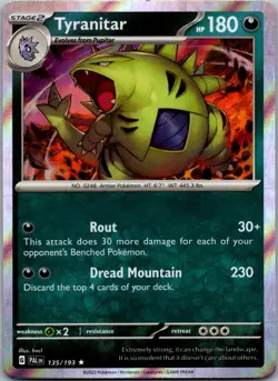 Tyranitar 135/193 - SV02: Paldea Evolved Pokemon TCG NM Holofoil - Image 1