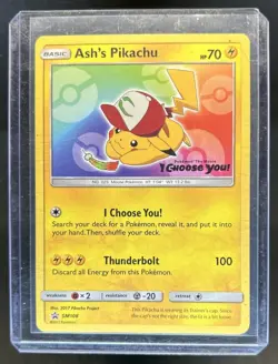 2016-19 Pokemon SM Black Star Promos Ash's Pikachu #SM108 - Image 1