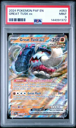 2024 POKEMON PAF EN-PALDEAN FATES #053 GREAT TUSK EX PSA 9 - Image 1