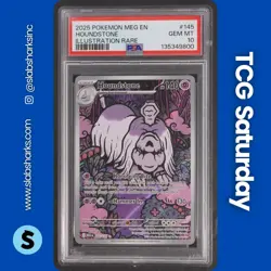 2025 POKEMON MEGA EVOLUTION #145/132 HOUNDSTONE ILLUSTRATION RARE PSA 10 - Image 1