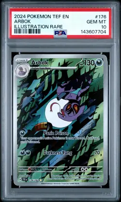 2024 POKEMON TEF EN-TEMPORAL FORCES ILLUSTRATION RARE #176 ARBOK PSA 10 - Image 1