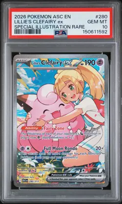 2026 POKEMON ASC SPECIAL ILLUSTRATION RARE #280 LILLIE'S CLEFAIRY EX PSA 10 - Image 1