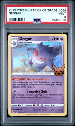 2023 POKEMON TRICK OR TRADE #066 GENGAR PSA 9 - Image 1
