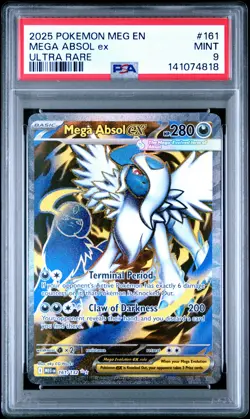 2025 POKEMON MEG EN-MEGA EVOLUTION ULTRA RARE #161 MEGA ABSOL EX PSA 9 - Image 1