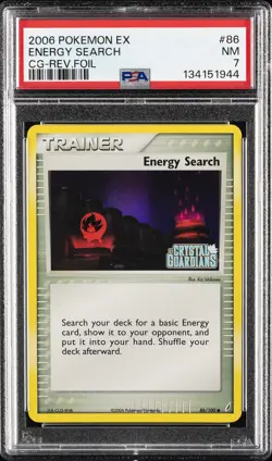 2006 POKEMON EX CRYSTAL GUARDIANS #86 ENERGY SEARCH-REVERSE FOIL PSA 7 - Image 1