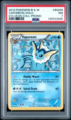 2013 POKEMON B&W PROMO SYLVEON COLLECTION #BW89 VAPOREON-HOLO PSA 7 - Image 1