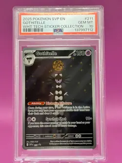 Pokemon TCG Gothitelle SVP 211 White Flare Tech Sticker Collection PSA 10 Gem MT - Image 1