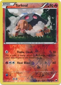 1x Torkoal - 18/108 - Uncommon - Reverse Holo Lightly Played Pokemon BW - Dark E - Image 1