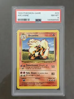1999 Pokemon Game Arcanine Base Set PSA 8 - Image 1