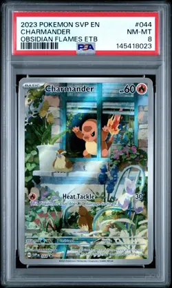 2023 POKEMON SVP EN-SV BLACK STAR PROMO #044 CHARMANDER PSA 8 - Image 1