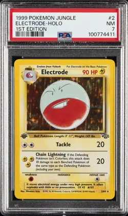 1999 POKEMON JUNGLE 1ST EDITION #2 ELECTRODE-HOLO PSA 7 - Image 1