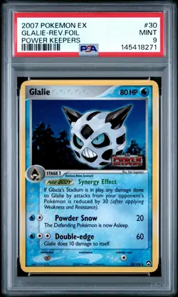 2007 POKEMON EX POWER KEEPERS #30 GLALIE-REVERSE FOIL PSA 9 - Image 1