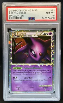 2010 Pokemon HeartGold & SoulSilver Undaunted Espeon Holo #81/90 PSA 8 - Image 1