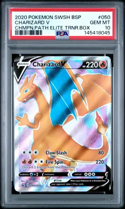 2020 POKEMON SWSH PROMO CHAMPION'S PATH ETB #050 CHARIZARD V PSA 10 - Image 1