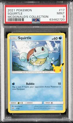 2021 POKEMON MCDONALD'S COLLECTION #17 SQUIRTLE PSA 9 - Image 1
