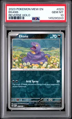 2023 POKEMON MEW EN-151 REVERSE HOLO #023 EKANS PSA 10 - Image 1
