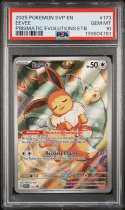 2025 POKEMON SVP EN-SV BLACK STAR PROMO #173 EEVEE PSA 10 - Image 1