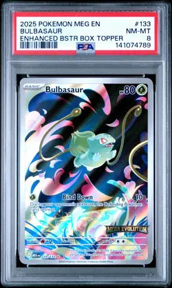 2025 POKEMON MEG EN-MEGA EVOLUTION ENHANCED BOOSTER BOX TOPPER BULBASAUR PSA 8 - Image 1