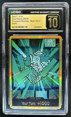 2025 One Piece Premium Booster Best Vol 2 Don!! Lim Gold BGS 10 PRISTINE - Image 1