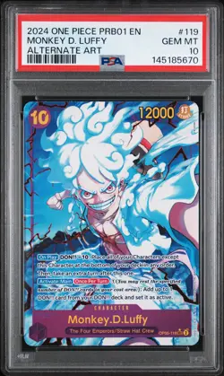 2024 ONE PIECE PRB01-PREMIUM BOOSTER ALTERNATE ART #119 MONKEY D. LUFFY PSA 10 - Image 1