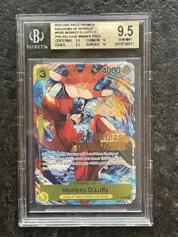 Monkey.D.Luffy (Pre-Release Tournament) (Winner) P-036 One Piece Promo BGS 9.5 - Image 1
