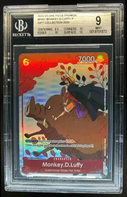2022-23 One Piece Promos Monkey.D.Luffy Gift Collection 2023 #P-001 BGS 9 MINT - Image 1